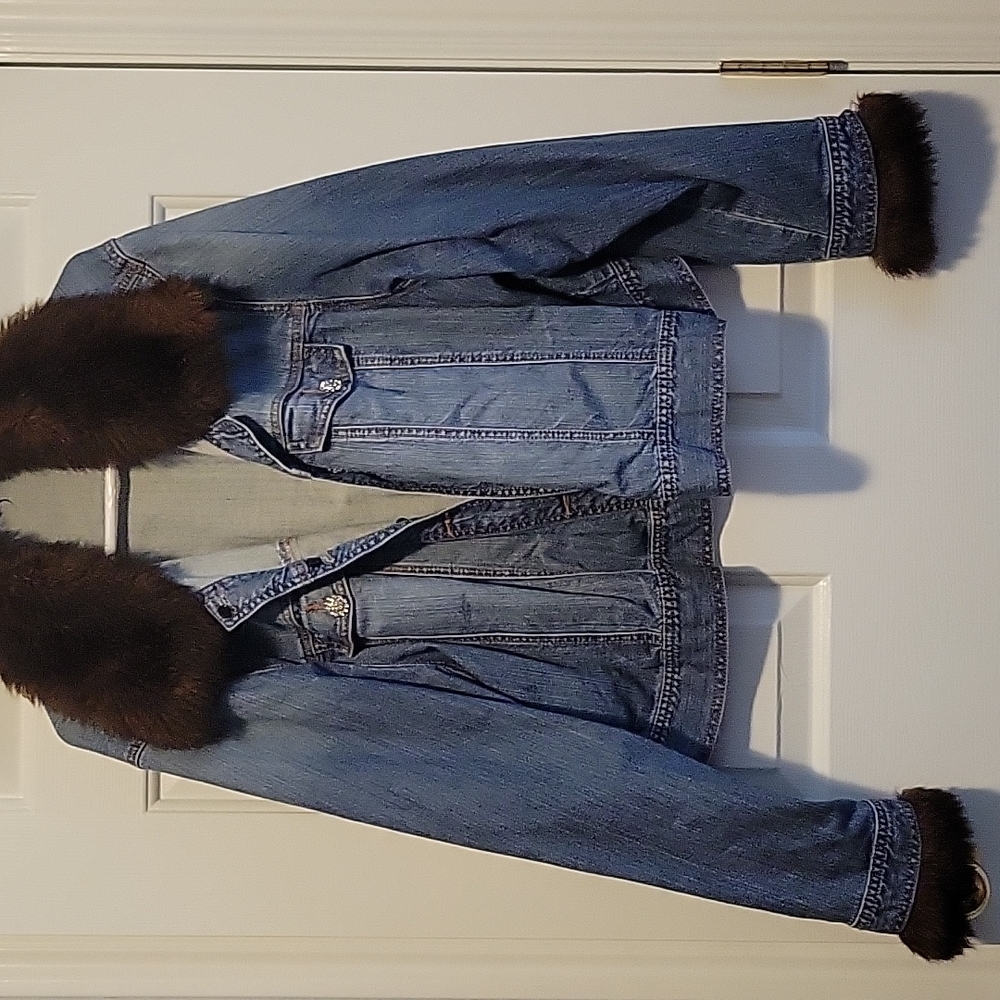 Venezia 28 W Faux Fur Denim Jacket